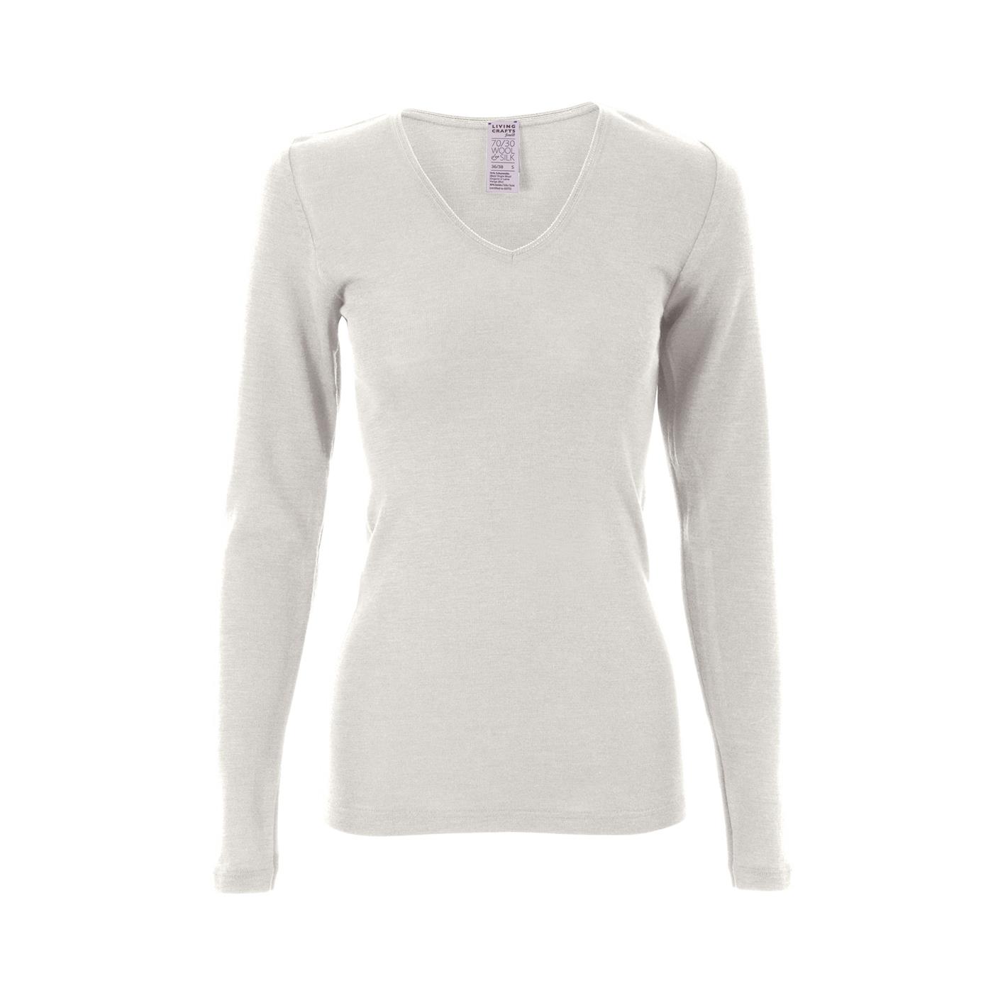 Shirt v-hals met lange mouw wol-zijde - Sus en So