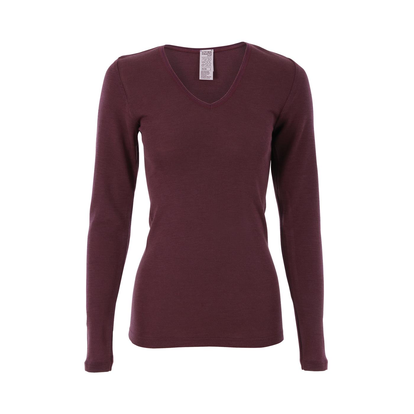 Shirt v-hals met lange mouw wol-zijde - Sus en So