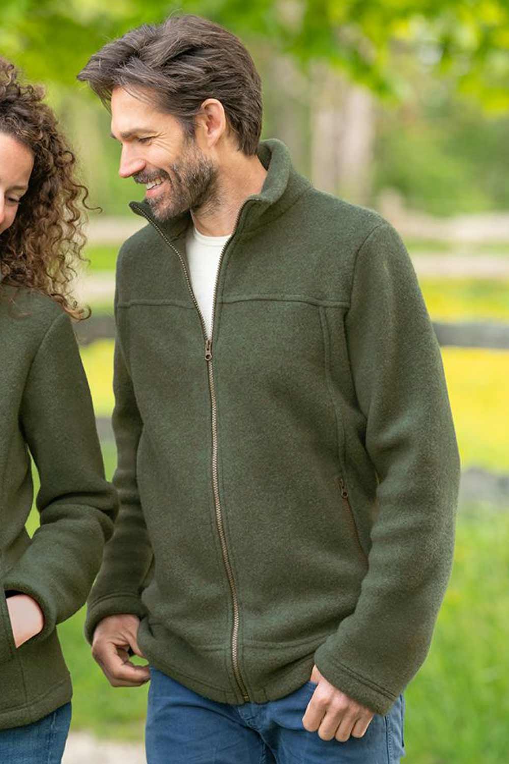 Wollen herenfleecevest 100% bio merino wol - Sus en So