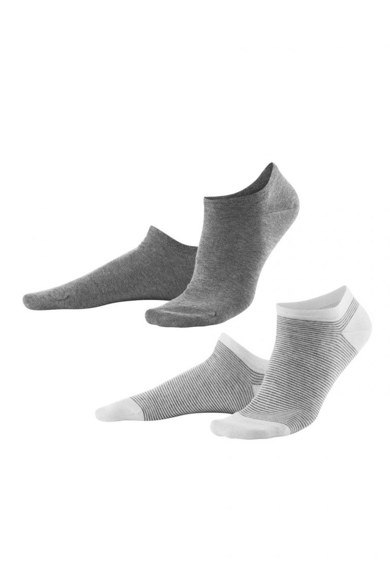 Sneakersok katoen 2-pack Grijs