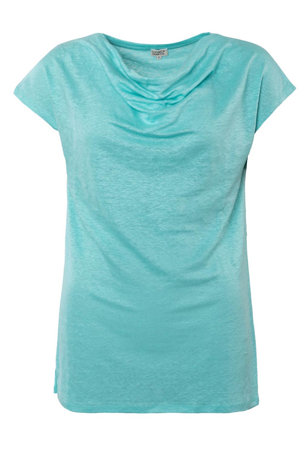 Allergie ondersteuning Spektakel Watervalhals shirt 100% linnen Aquablauw - Sus en So