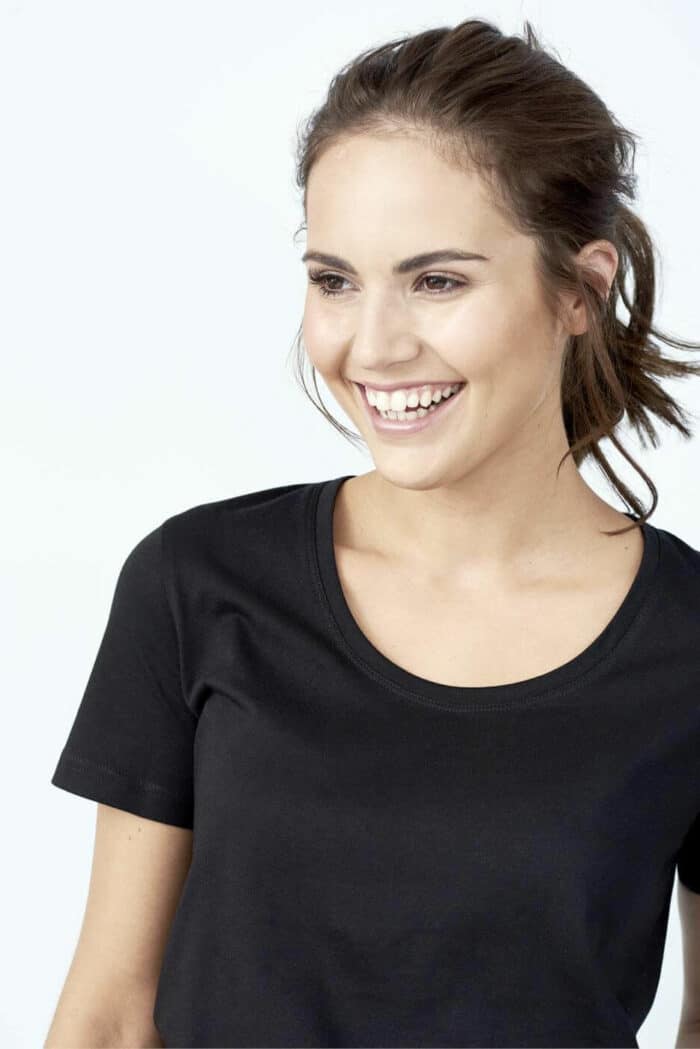 Damesshirt 100% biokatoen Zwart