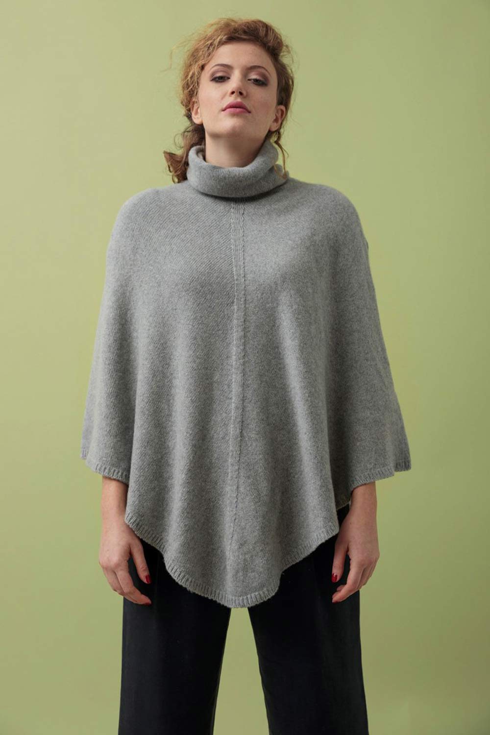 Hesje Makkelijker maken Schaduw Poncho recycled kasjmier grijs - Sus en So