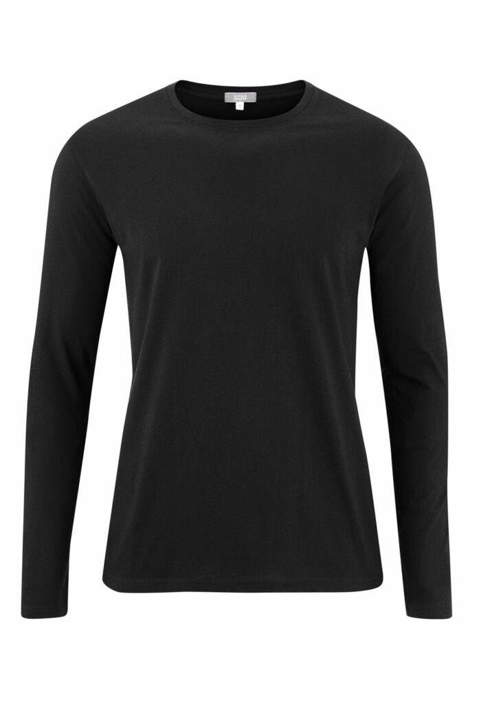 Heren longsleeve biokatoen zwart