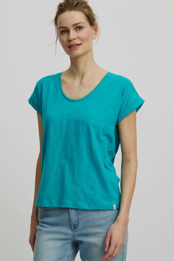 Zeeblauw mouwloos t-shirt - Afbeelding 2