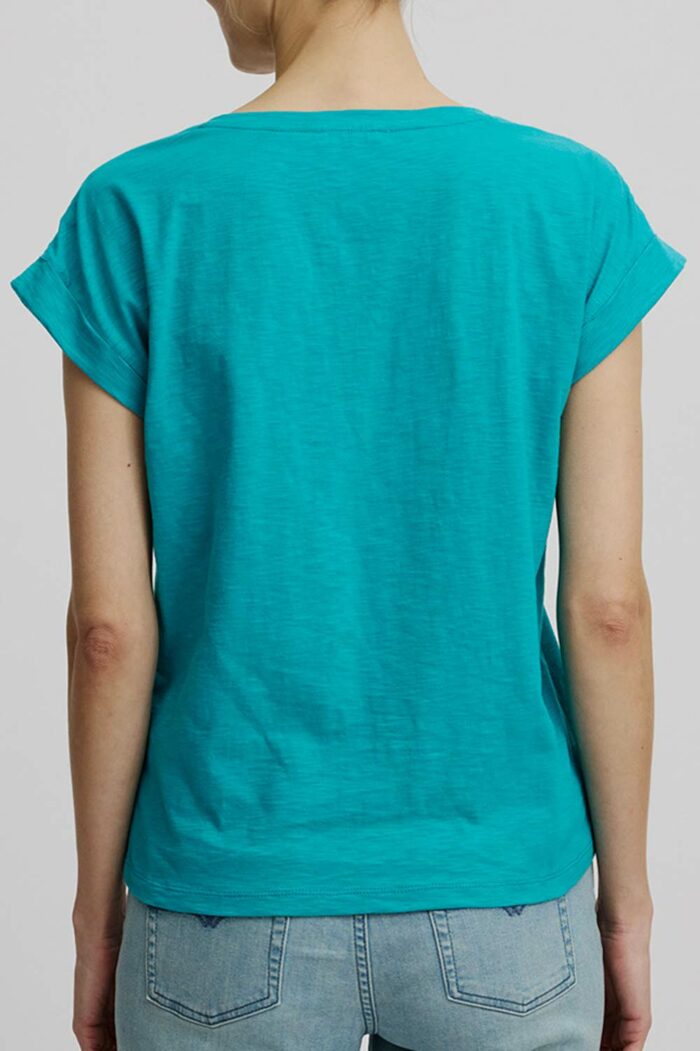 Zeeblauw mouwloos t-shirt - Afbeelding 3