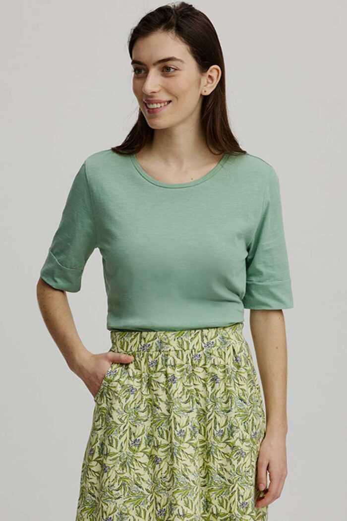 T-shirt biokatoen mintgroen - Afbeelding 2