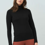 Colshirt dun biokatoen zwart - Afbeelding 2
