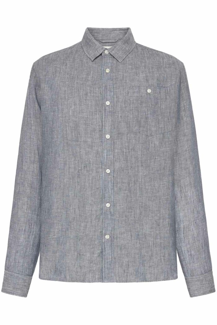 Linnen overhemd lange mouw vintage indigo