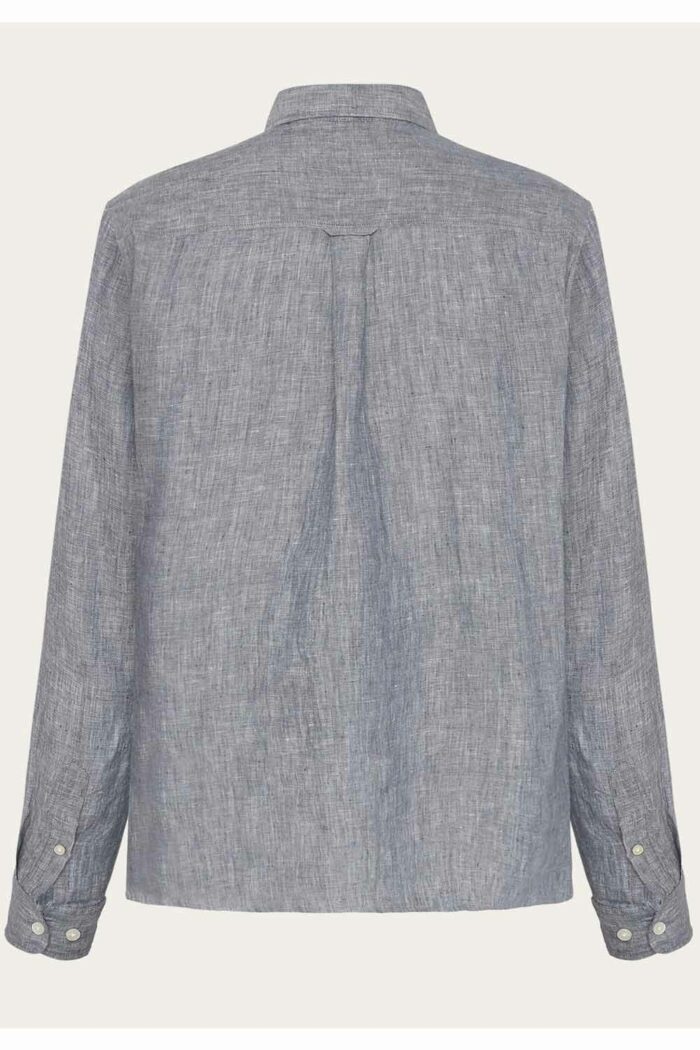 Linnen overhemd lange mouw vintage indigo - Afbeelding 2