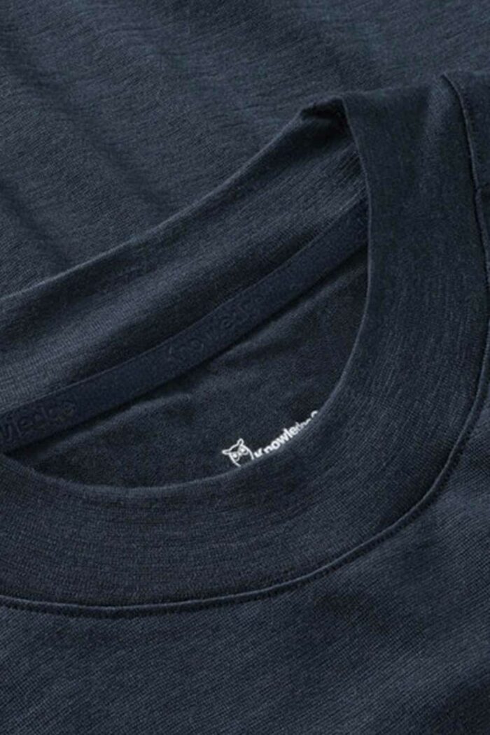 T-shirt merinowol blauw - Afbeelding 3