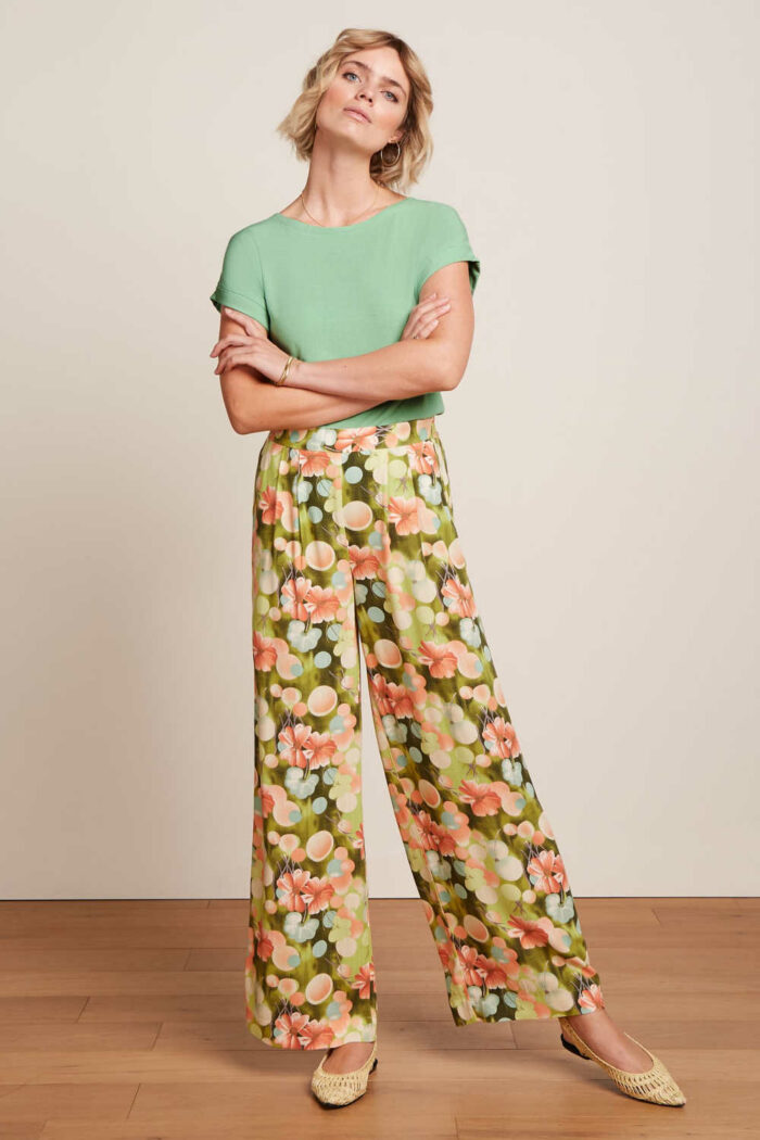 Dunne zomerbroek bloemenprint - Afbeelding 2