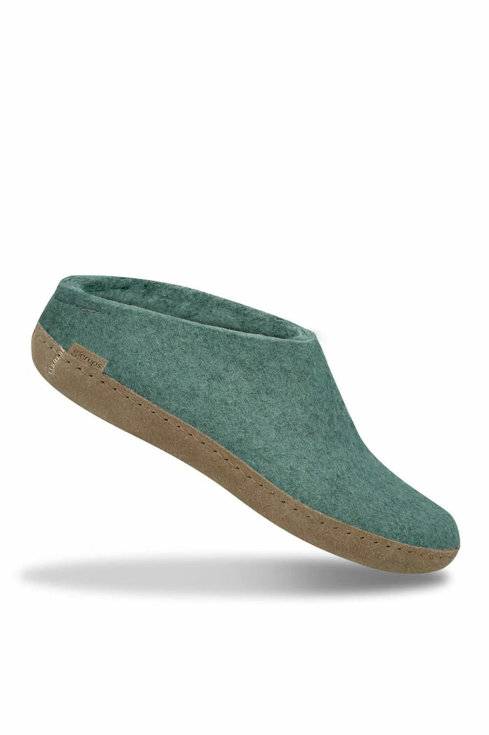 Wollen slof slipper - leren zool - north sea