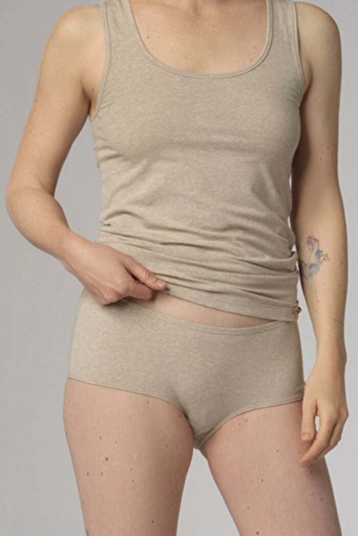 Pantyslip biokatoen beige melange - Afbeelding 2