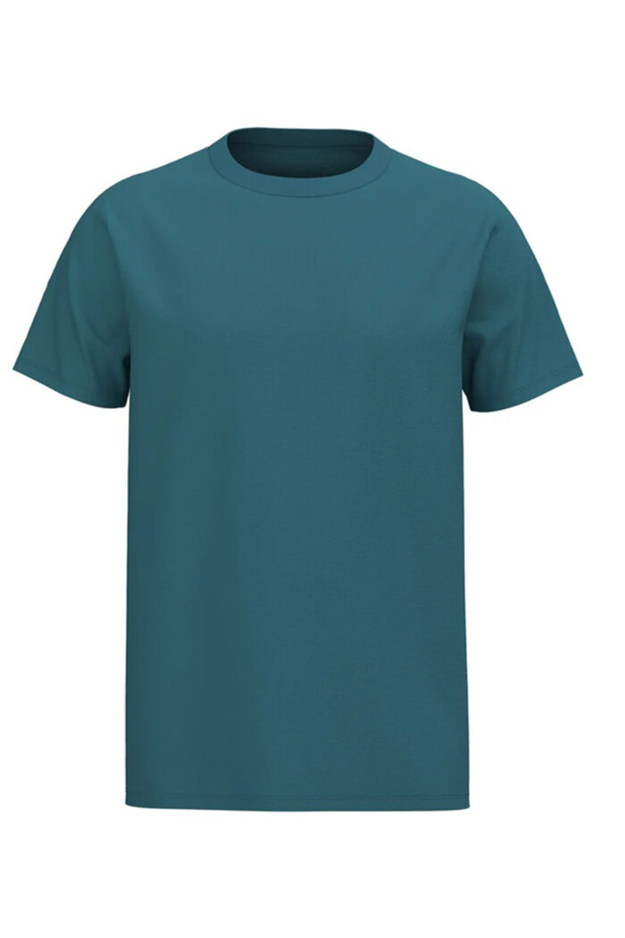 T-shirt biokatoen/modal blauw-groen