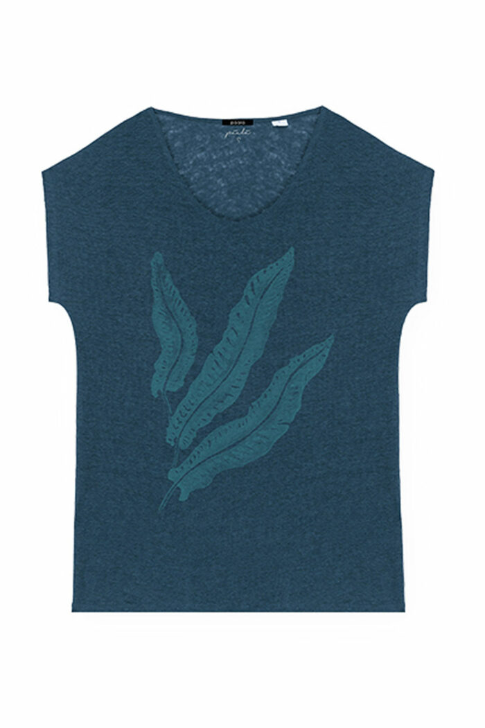 Linnen t-shirt varen blauw