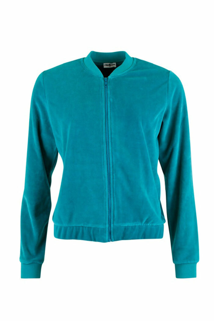 Velours jackje zeegroen