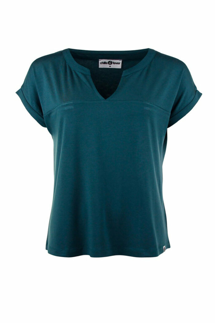 Top met boord groen
