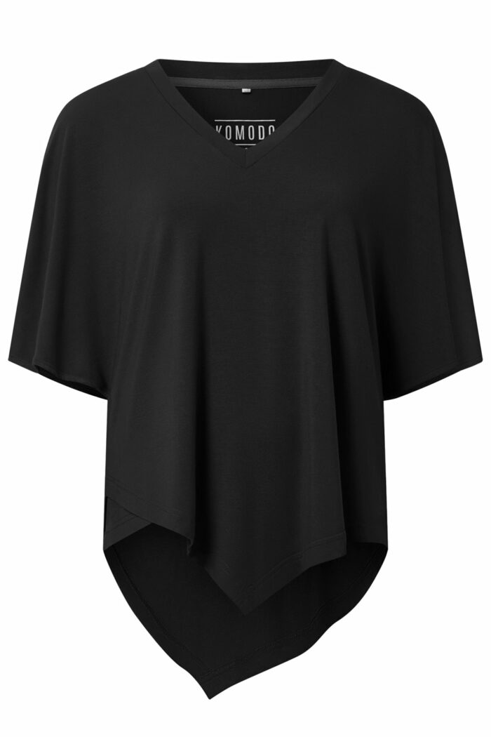 Zwarte top v-hals modal
