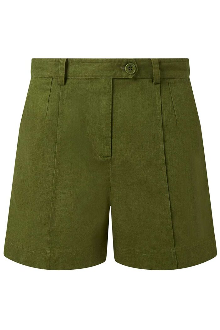 Korte broek linnen biokatoen groen