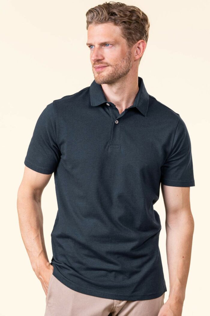 Poloshirt bamboe/biokatoen donkerblauw - Afbeelding 2