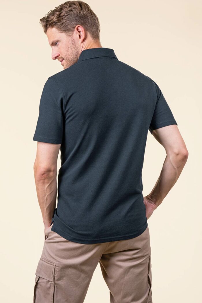 Poloshirt bamboe/biokatoen donkerblauw - Afbeelding 3