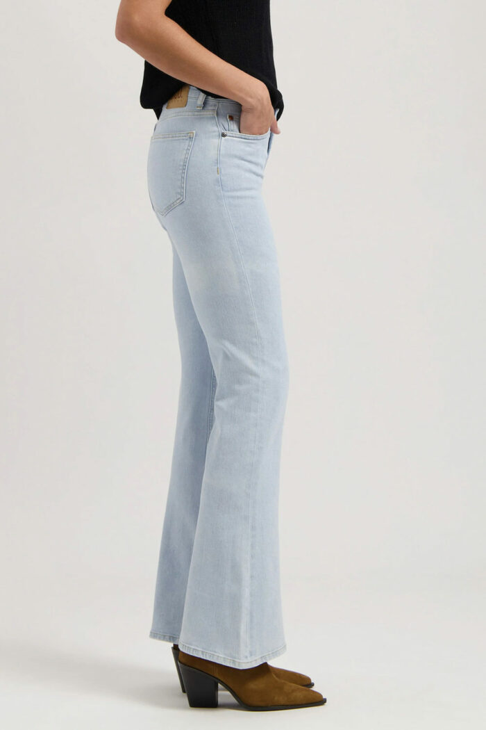 High flared jeans light stone
