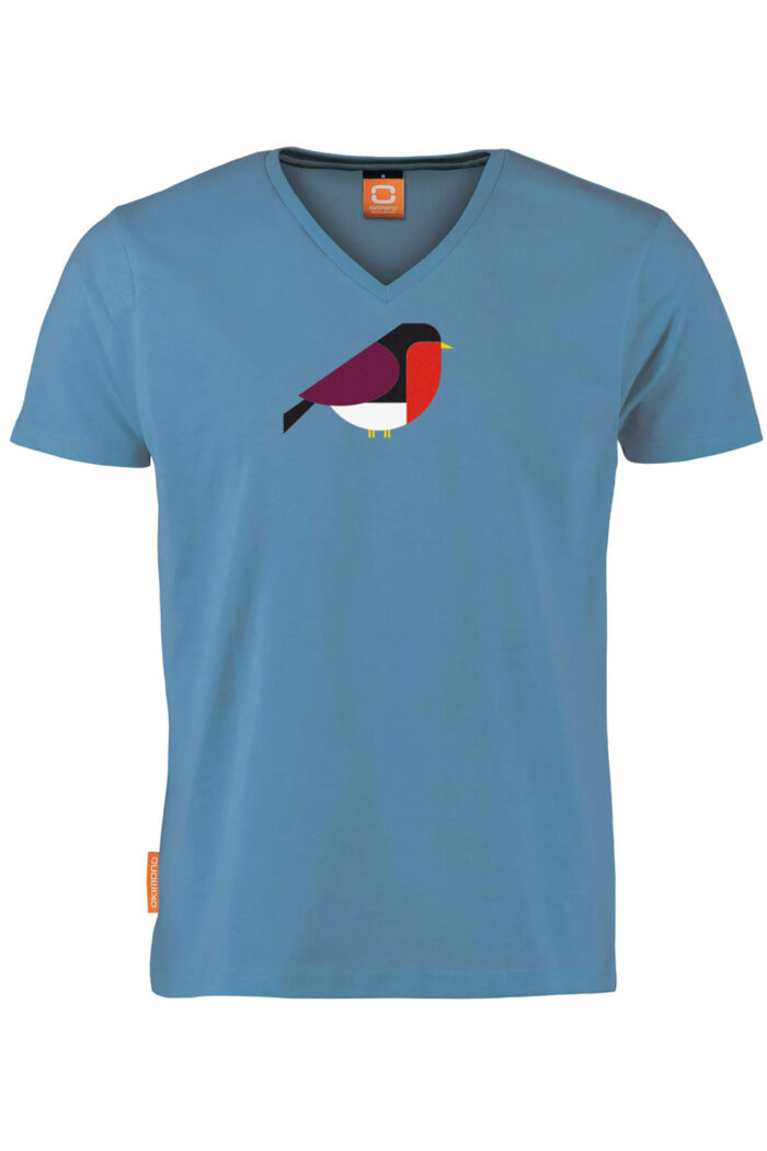 T-shirt V-hals roodborst