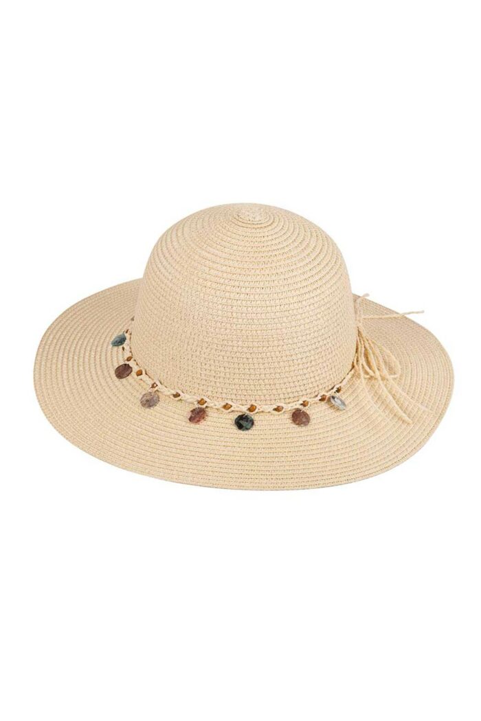 Dames zomerhoed naturel