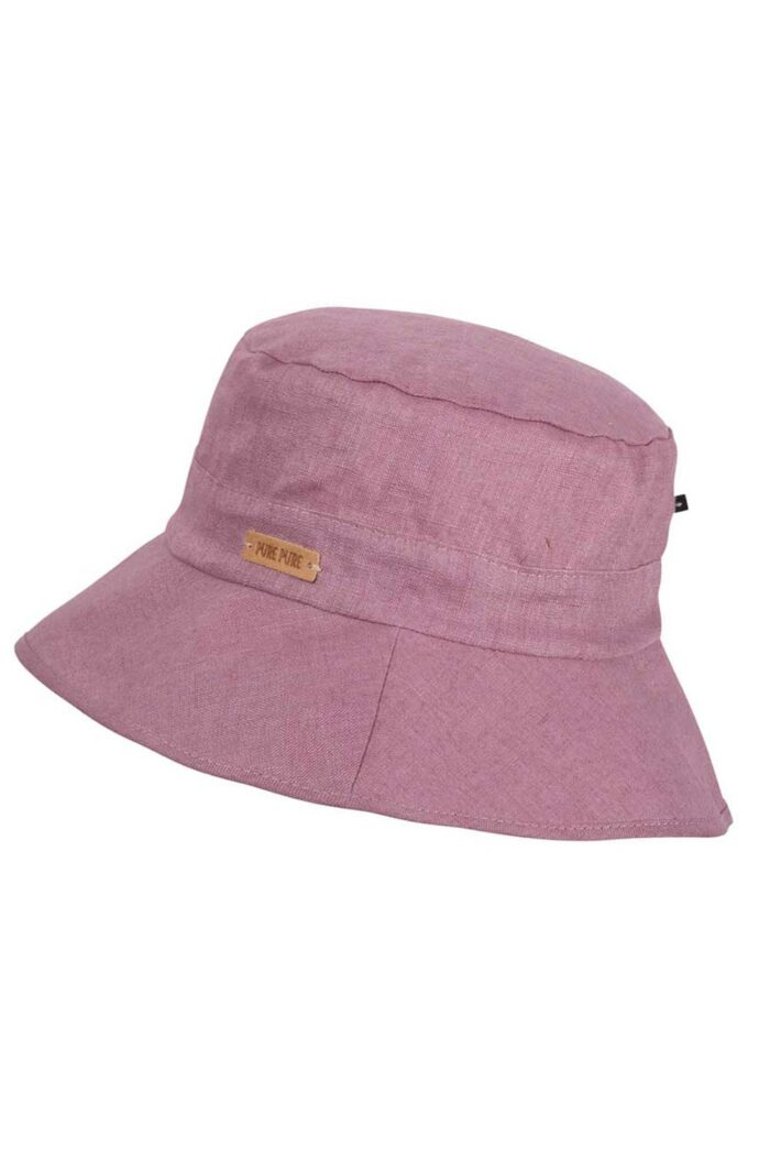 Linnen hoed mauve