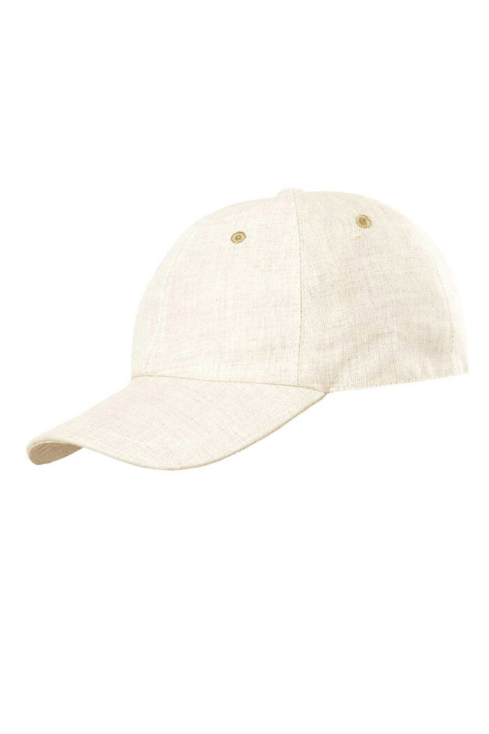 Linnen baseballpet lichtbeige