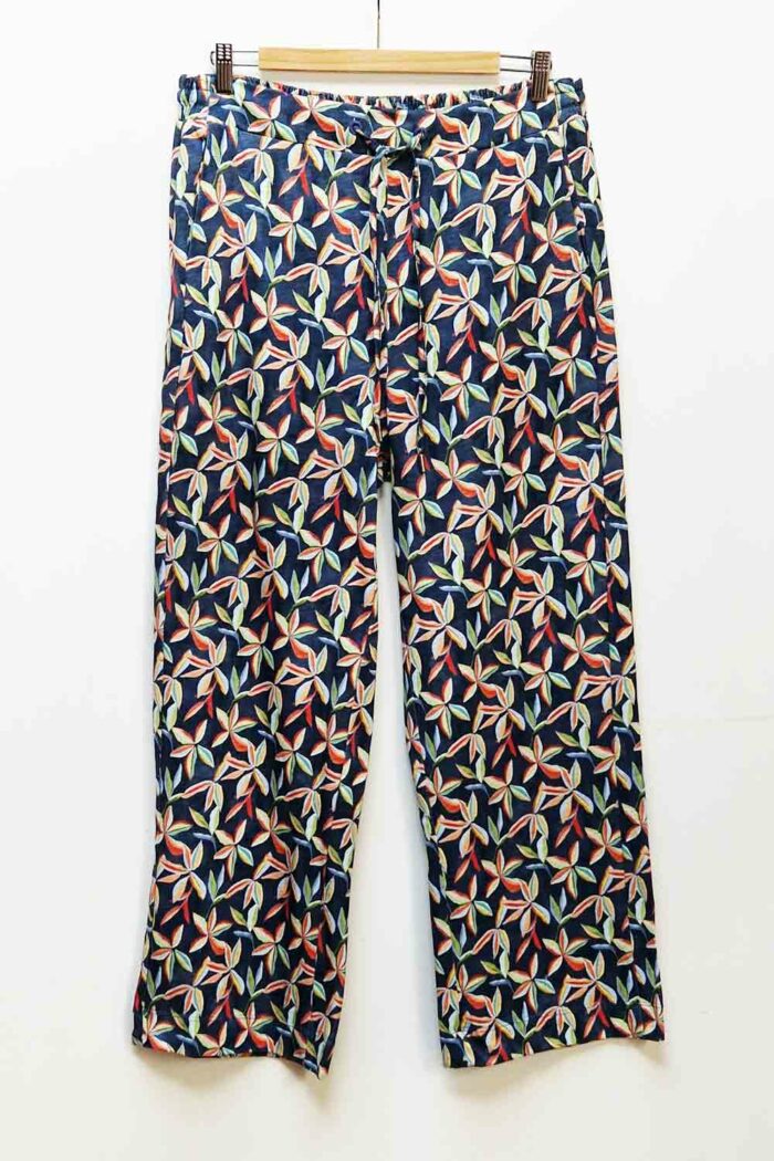 7/8-ste broek 100% biokatoen bladerprint