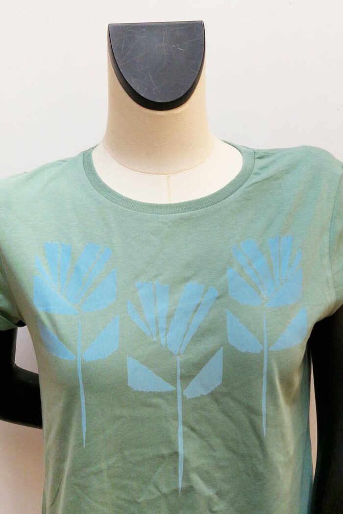 T-shirt papieren bloemen groen - Afbeelding 2