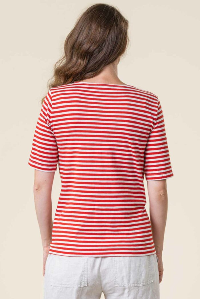 Rood gestreept shirt biokatoen - Afbeelding 2