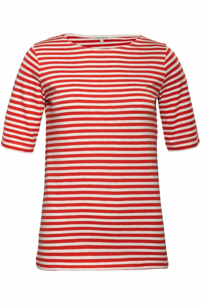 Rood gestreept shirt biokatoen - Afbeelding 3