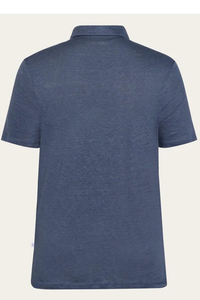 Linnen polo denimblauw - Afbeelding 2