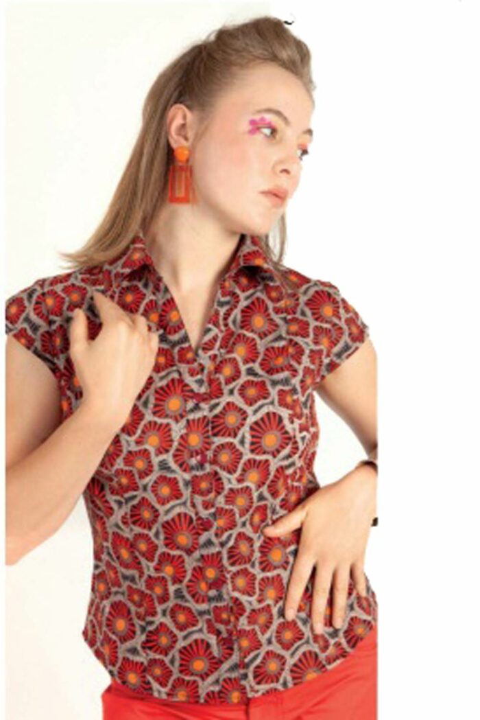 Zomers blouse Sun rood