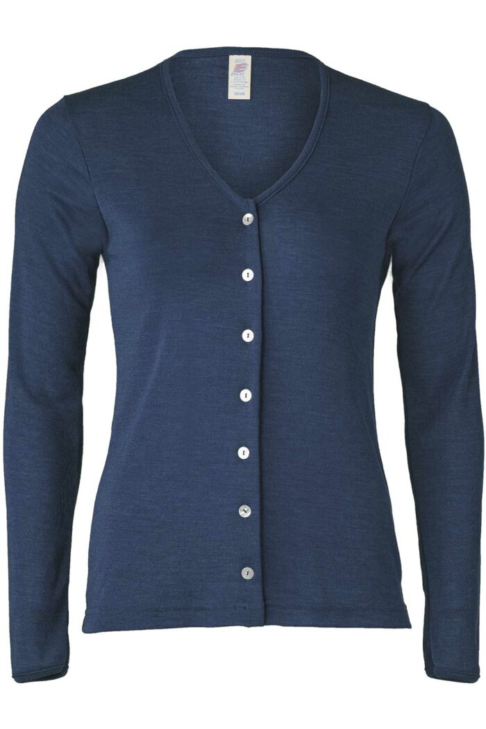 Vestje basic wol zijde blauw