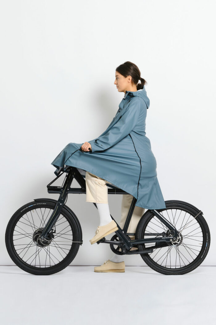 Unisex regenjas/poncho blauwgrijs of donkerblauw