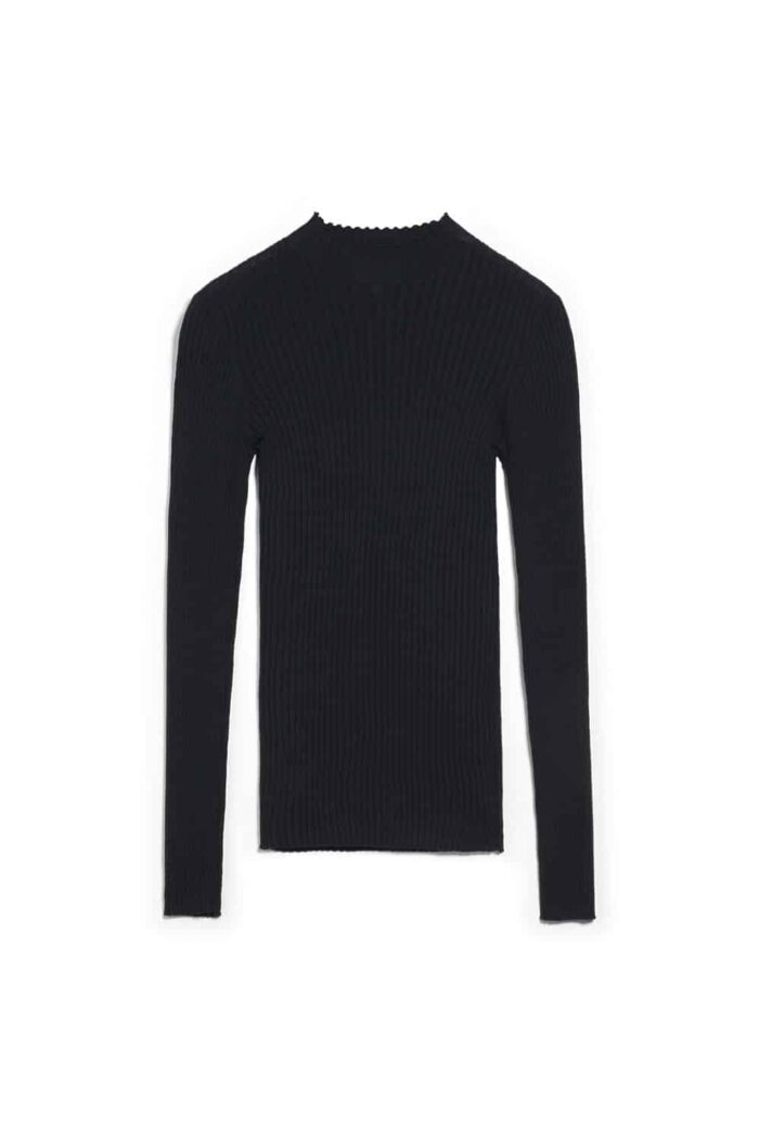 Colshirt rib biokatoen Zwart
