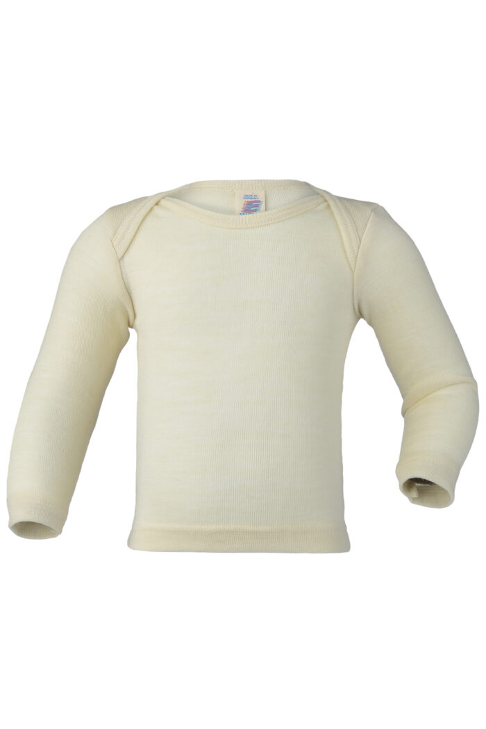 Babyshirt effen lange mouw natuur