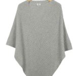 Poncho van recycled kasjmier grijs