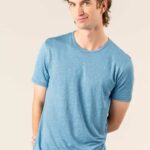 Linnen t-shirt lichtblauw - Afbeelding 2