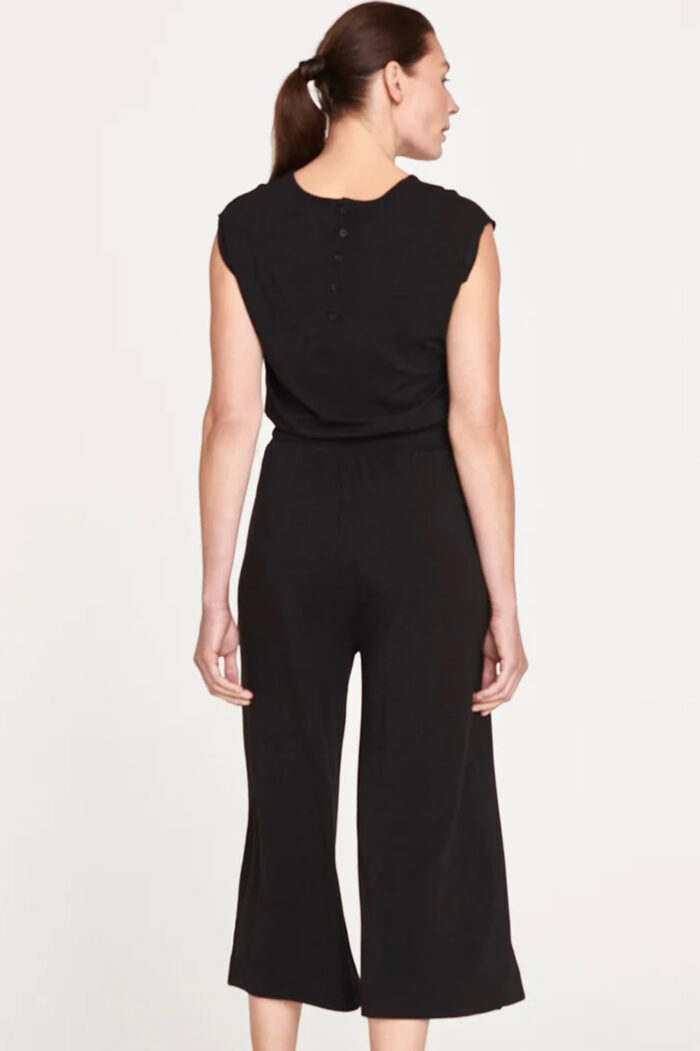 Jumpsuit korte mouw zwart - Afbeelding 2