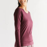 Shirt lange mouw 100% biokatoen bordeaux - Afbeelding 2