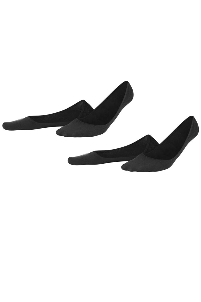 Kousenvoetjes dames 2-pack zwart - Afbeelding 2