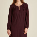 Aubergine jurk ecovero - Afbeelding 2