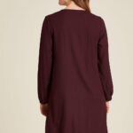 Aubergine jurk ecovero - Afbeelding 3