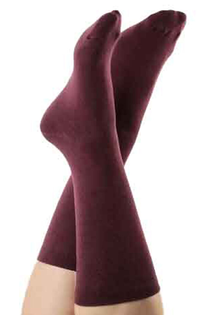 Sokken biokatoen bordeaux