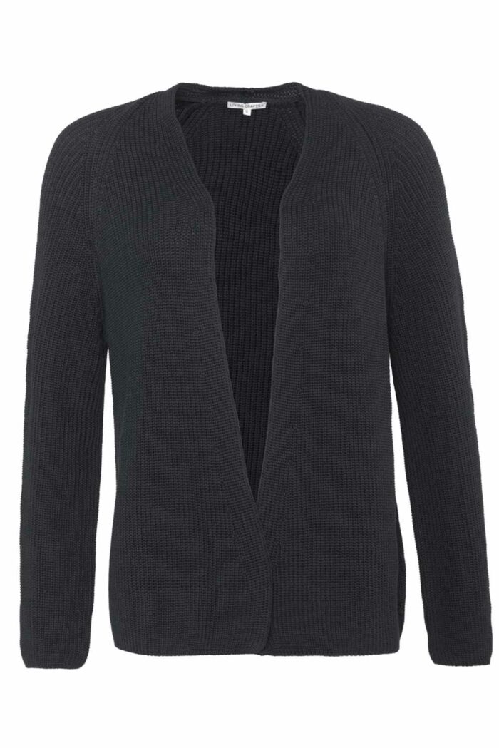 Kort openvallend biokatoenen vest donkerblauw - Afbeelding 3